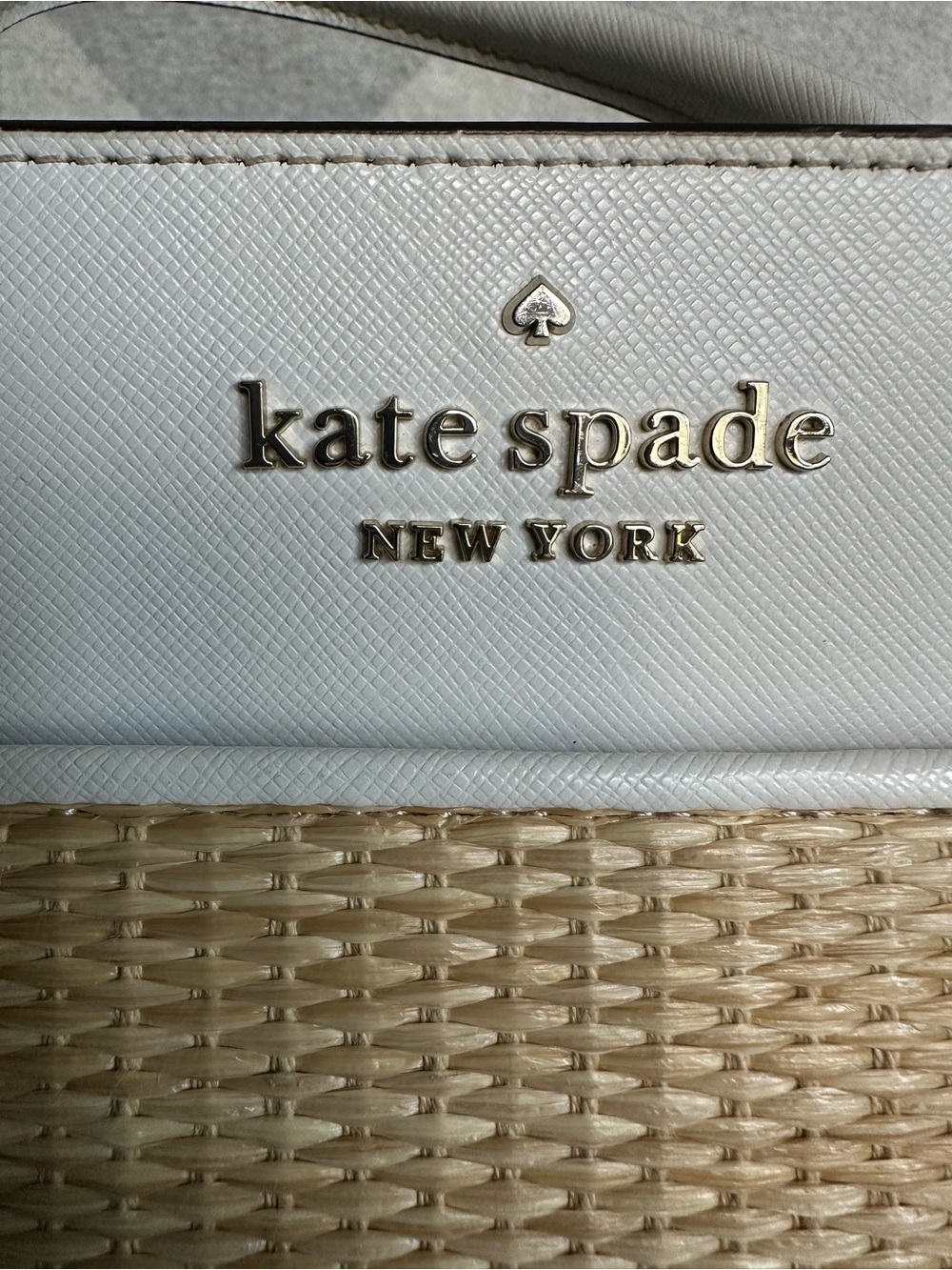 kate spade New York Staci straw medium satchel in white dove - Picture 4 of 15